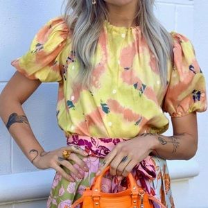 Ulla Johnson Isolda Blouse in Citrine